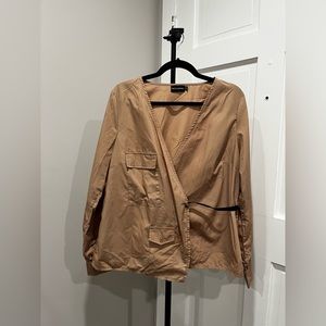 Tan cross over long sleeeve shirt